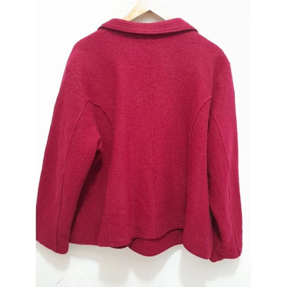 Vtg Harve Benard Womens Wool Warm Size 2X Holiday Christmas Jacket Red Pockets